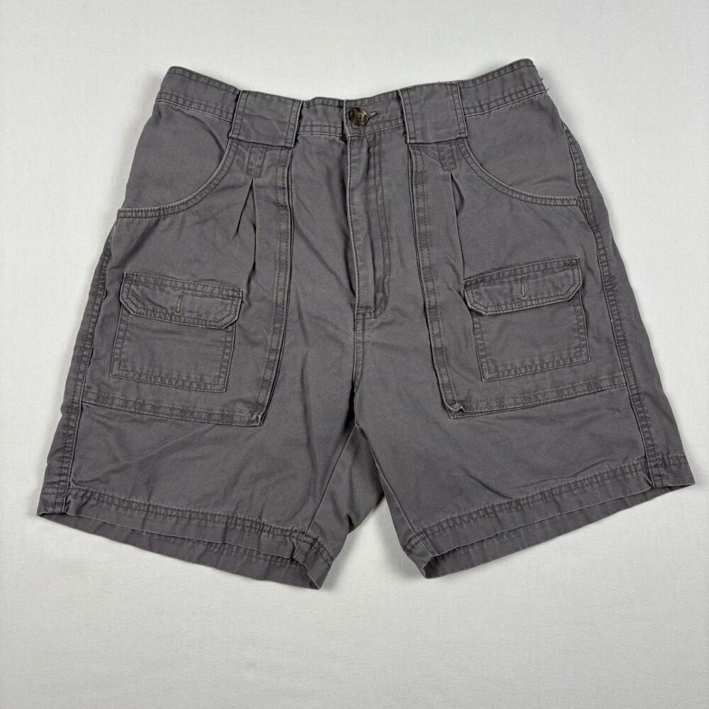 Redhead Vintage Y2K Men Size 34 Hiking Fish Cargo Gray Cotton Shorts 7 Pockets